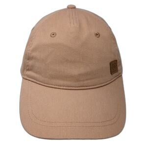 Roxy 5 Panel Brown One Size Hat Strapback Side Patch Curved Brim Cotton Twill